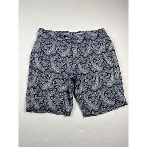 Brooks Brothers Mens Linen Blend Bermuda Shorts Paisley Casual Zip Up Size 34